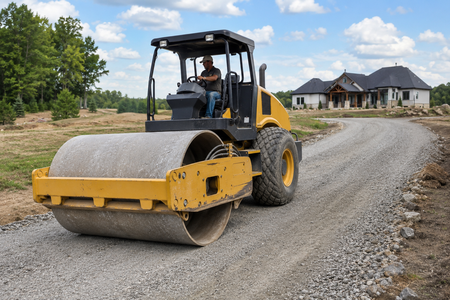 Driveway costs building on land Idaho with gravel access road